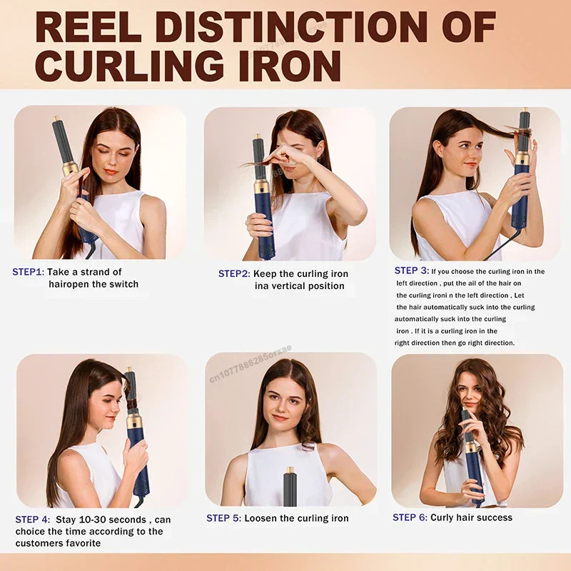 5-in-1 Professional Hair Styler and Dryer Hot Air Styler Comb