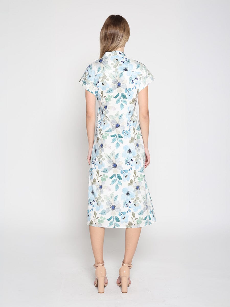 Gracia Fashion Women's Flower print cross body short sleeve dress