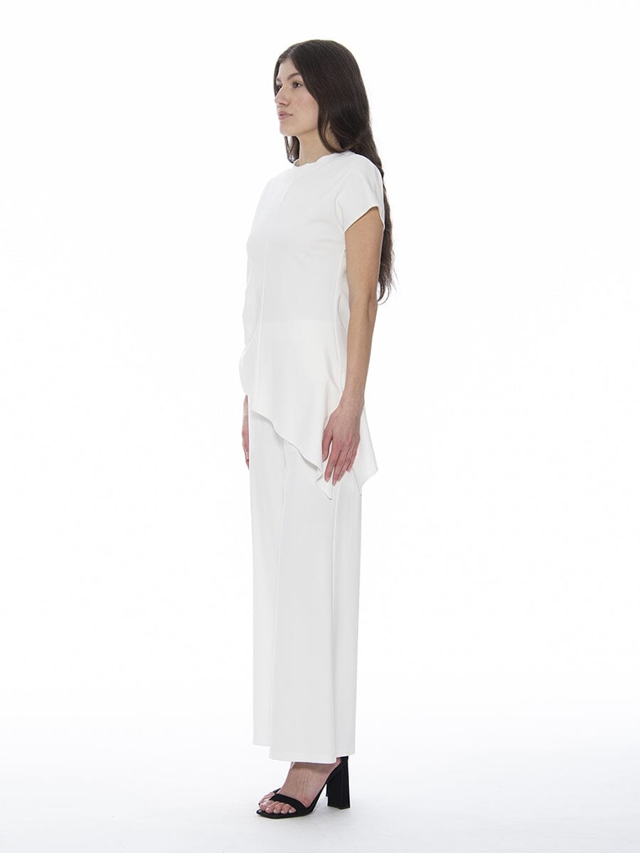 Gracia Fashion Women's Wide Leg Pants With Elastic Back