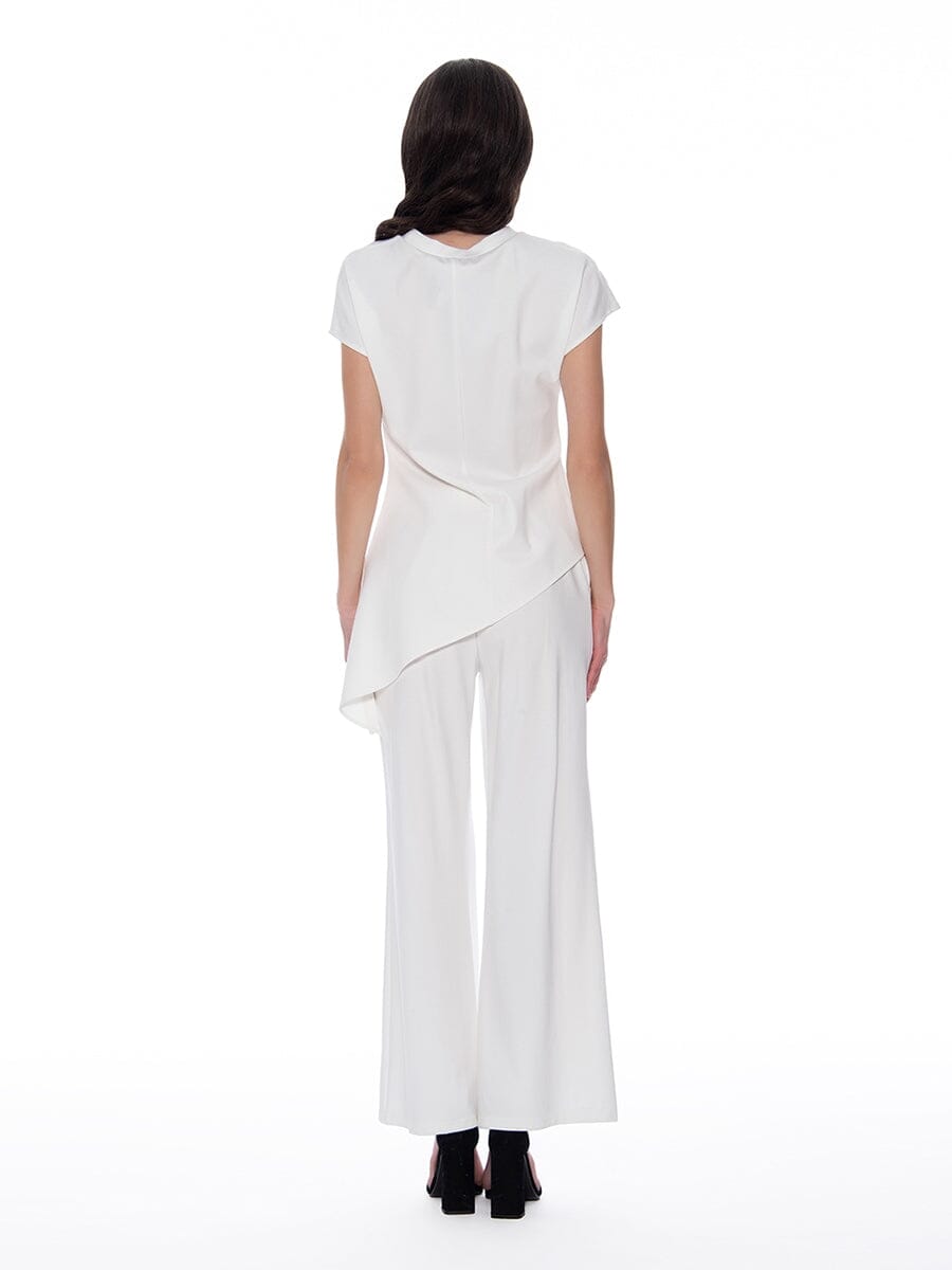 Gracia Fashion Women's Wide Leg Pants With Elastic Back