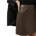 Women’s Dark Brown Leather Mini Skirt